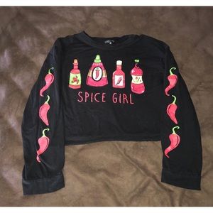 Spice girl long sleeve crop top